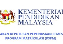 Semakan Keputusan Peperiksaan Semester Program Matrikulasi 2020 /2021 (PSPM)