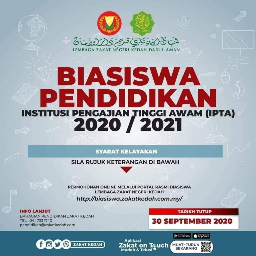 Permohonan Biasiswa Pendidikan Lembaga Zakat Negeri Kedah 2020 2021 Untuk Ipta