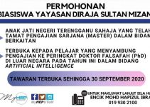 Permohonan Biasiswa Yayasan Diraja Sultan Mizan 2020 Lanjutan Peringkat PHD (YDSM)