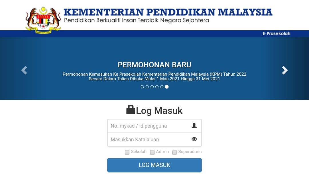 Permohonan Prasekolah 2023 Kpm Online Kemasukan Baharu