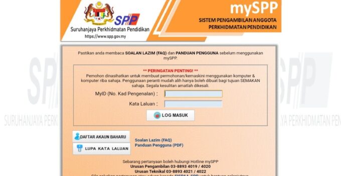 Cara Daftar mySPP 2023 Online (Login Dan Kemaskini)